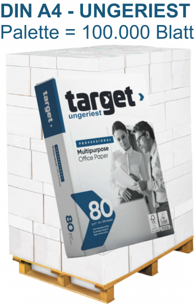 target PROFESSIONAL Kopierpapier UNGERIEST (Speedbox), FSC, 80 g/m², A4 - Palette = 100.000 Blatt