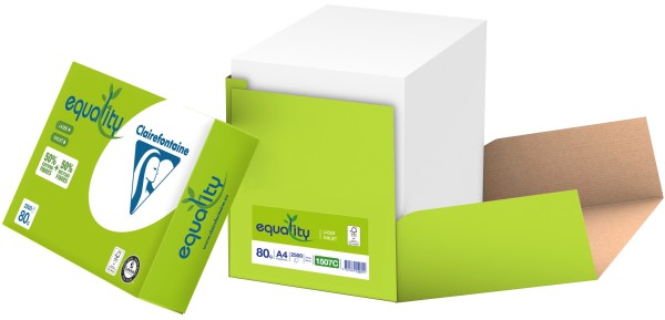 EQUALITY Recyclingpapier, Kopierpapier, 80 g/m², DIN A4, UNGERIEST - 2.500 Blatt in der Maxibox