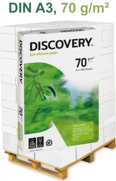 Discovery Kopierpapier, 70 g/m², DIN A3 - Palette = 50.000 Blatt