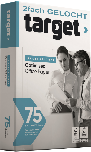 target PROFESSIONAL optimised Kopierpapier, FSC, 75 g/m², DIN A4 - 2-fach GELOCHT