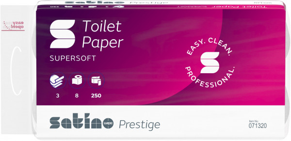 Satino PRESTIGE Toilettenpapier Kleinrollen, 3-lagig, 9,4 x 12 cm - 071320