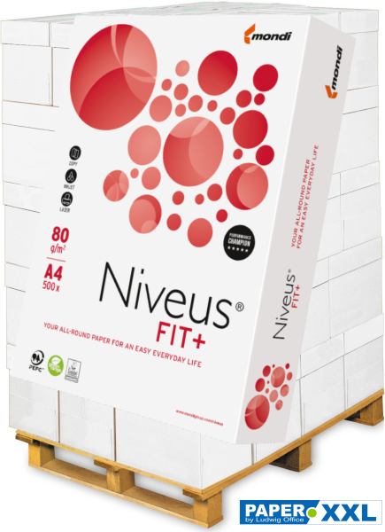 Niveus FIT+ Kopierpapier, 80 g/m², A4 - Palette = 100.000 Blatt