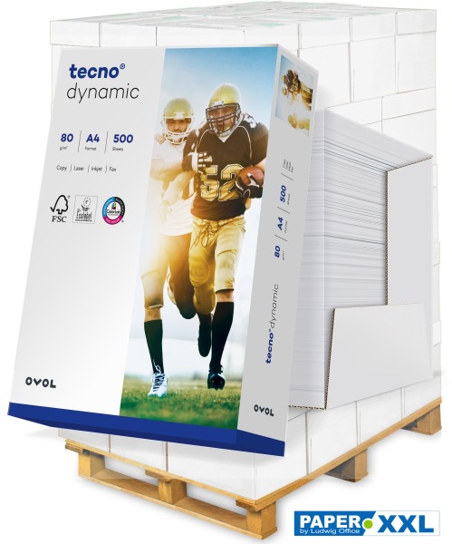 tecno DYNAMIC Kopierpapier, 80 g/m², DIN A4 SPEEDBOX - Palette = 100.000 Blatt