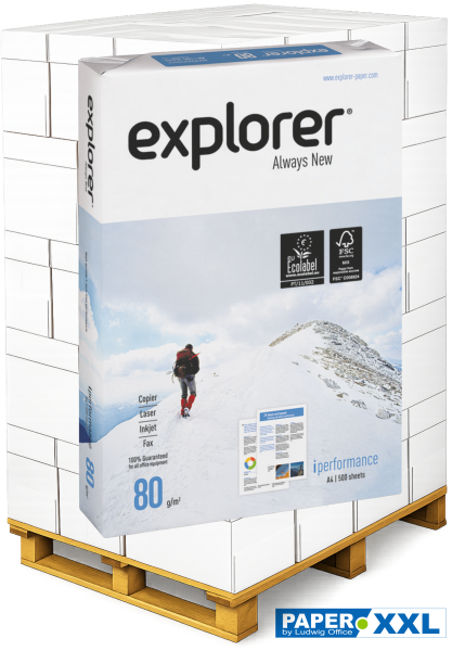 Explorer iPerformance Kopierpapier, 80 g/m², DIN A4 - Palette = 100.000 Blatt
