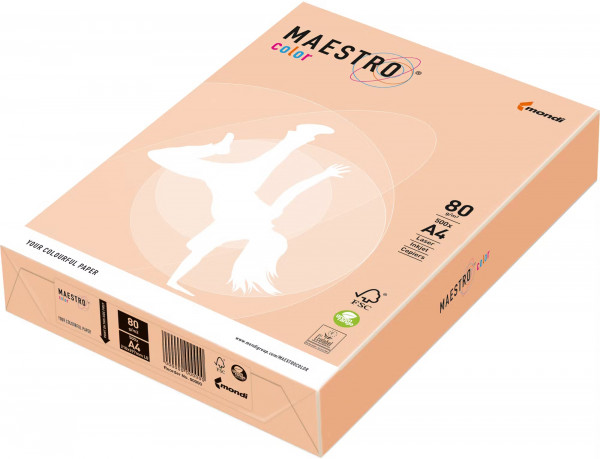 Maestro Color Pastell LACHS farbiges Kopierpapier, 80 g/m², DIN A4