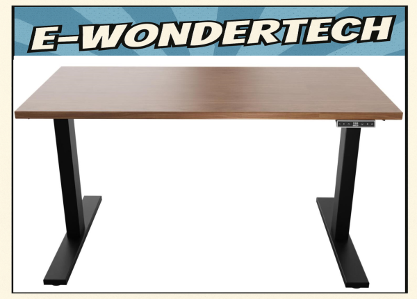 Bisley "E-WonderTech" - Sitz-Steh-Tisch, 160x80cm, elektr., schwarz / walnuss - teilmontiert