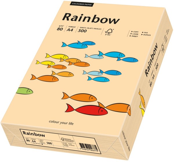 Rainbow 40 lachs, farbiges Kopierpapier, 80 g/m², DIN A4