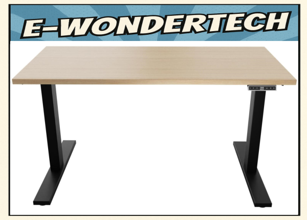 Bisley "E-WonderTech" - Sitz-Steh-Tisch, 160x80cm, elektr., schwarz / Eiche natur - teilmontiert