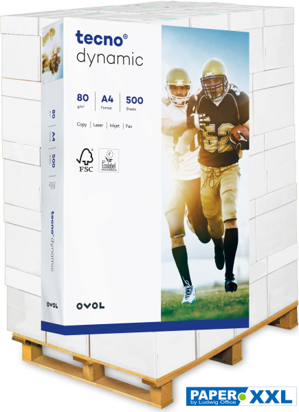 tecno DYNAMIC+ Kopierpapier, 80 g/m², DIN A4 - Palette = 100.000 Blatt