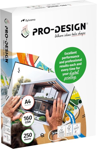 PRO-DESIGN Kopierpapier / Farblaserpapier, 160 g/m², DIN A4