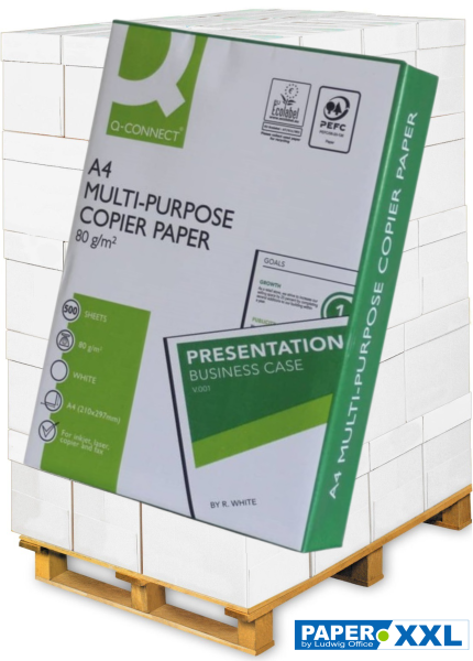 Q-Connect Kopierpapier, 80 g/m², DIN A4 - Palette = 100.000 Blatt