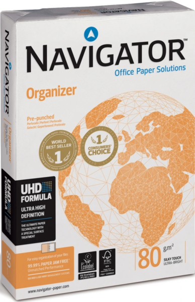 Navigator ORGANIZER Kopierpapier - 2-fach GELOCHT - 80 g/m², DIN A4