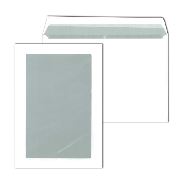 Schaufensterhülle, weiß 120g DIN C4 (229 x 324 mm) haftklebend