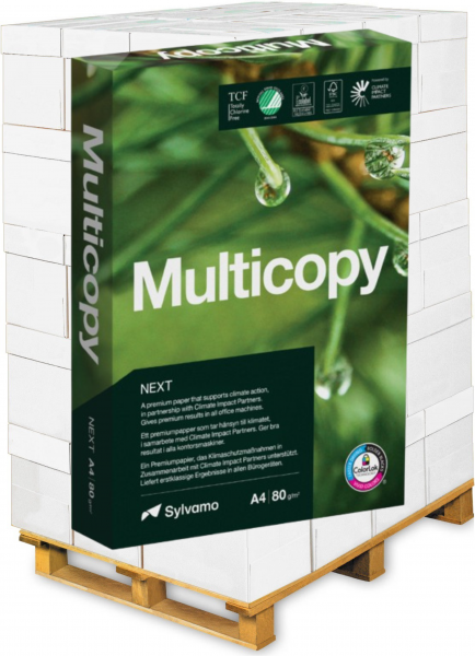 Multicopy NEXT Kopierpapier, 80 g/m², DIN A4, CO2 neutral / klimaneutral - Palette = 100.000 Blatt