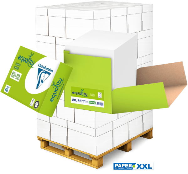 EQUALITY Recyclingpapier, Kopierpapier, 80 g/m², DIN A4, UNGERIEST - Palette = 120.000 Blatt