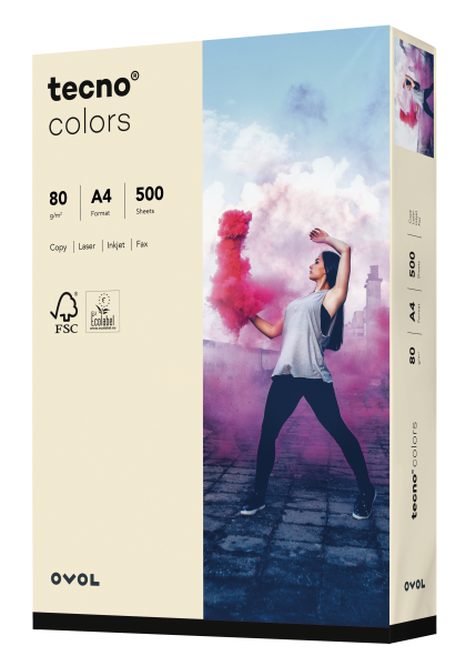 tecno COLORS chamois, farbiges Kopierpapier, 80 g/m², DIN A4