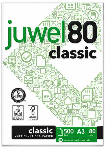Juwel 80 CLASSIC Kopierpapier, 80 g/m², DIN A3, FSC