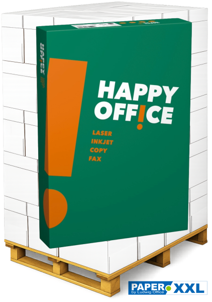 Happy Office Kopierpapier, 80 g/m², A4 - Palette = 100.000 Blatt