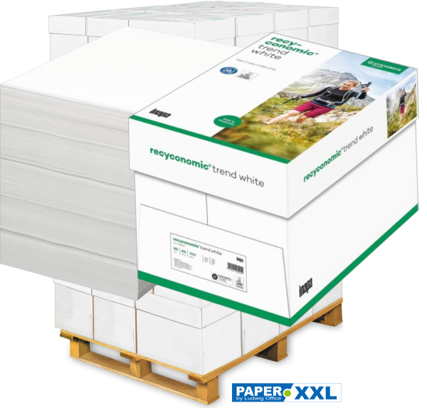 Inapa Recyconomic TREND White Recyclingpapier, 80 g/m², DIN A4, SpeedBox - Palette = 100.000 Blatt
