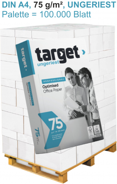 target PROFESSIONAL Kopierpapier UNGERIEST (Speedbox), 75 g/m², DIN A4 - Palette = 100.000 Blatt