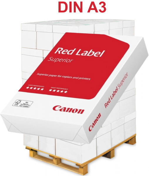 Canon RED Label SUPERIOR, FSC Kopierpapier, A3, 80 g/m² - Palette = 50.000 Blatt