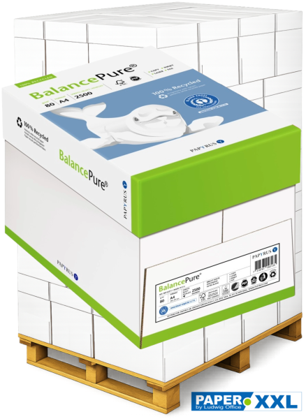 Balance PURE Recyclingpapier, 80 g/m², DIN A4,MAXBOX, MIT Blauen Engel - Palette = 100.000 Blatt