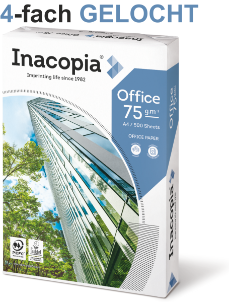 inacopia OFFICE Kopierpapier FSC, 75 g/m², DIN A4, 4-fach GELOCHT