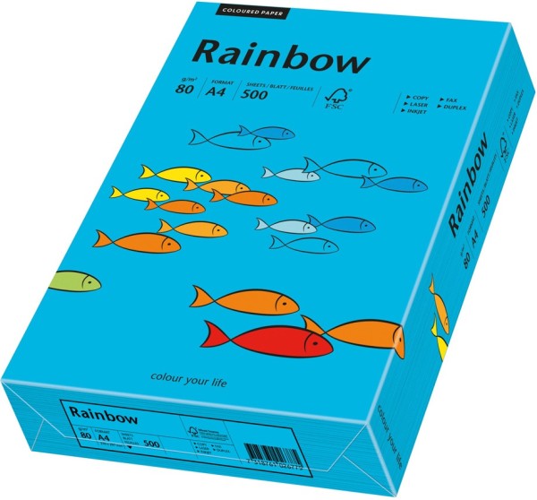 Rainbow 87 blau, farbiges Kopierpapier, 80 g/m², DIN A4
