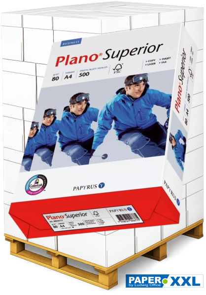 Plano SUPERIOR Kopierpapier, 80 g/m², DIN A4 - Palette = 100.000 Blatt