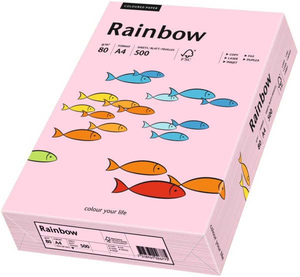 Rainbow 54 hellrosa, farbiges Kopierpapier, 80 g/m², DIN A4