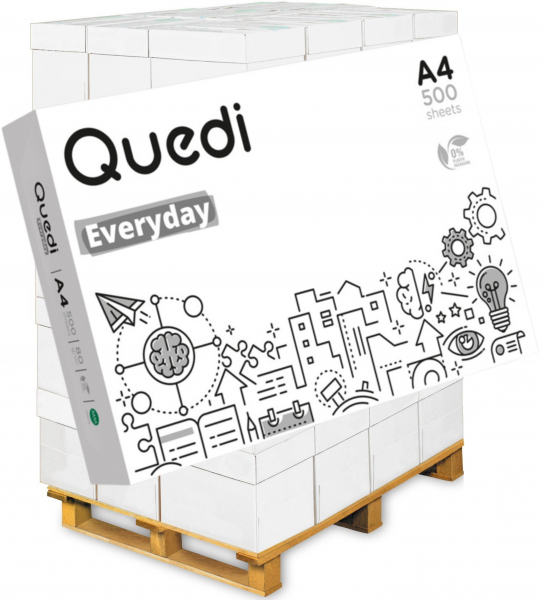 Quedi Everyday Kopierpapier, 80 g/m², A4 - Palette = 100.000 Blatt