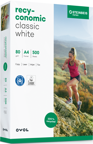 Recyconomic CLASSIC White Recyclingpapier / Kopierpapier, 80 g/m², DIN A4