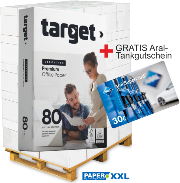 target EXECUTIVE Premium Kopierpapier, FSC, 80 g/m², DIN A4 - Palette = 100.000 Blatt