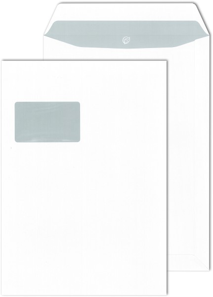 Fenster-Versandtaschen, weiß 120 g DIN C 4 (229 x 324 mm) selbstklebend