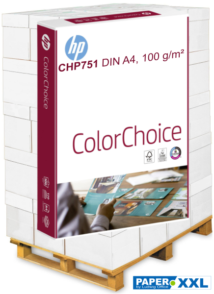 HP ColorChoice CHP751 Kopierpapier, 100 g/m², DIN A4 - Palette = 100.000 Blatt