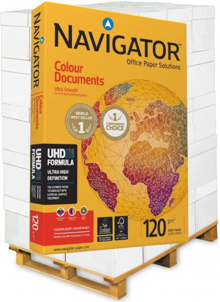 Navigator COLOUR DOCUMENTS Kopierpapier FSC, 120 g/m², DIN A4 - Palette = 64.000 Blatt
