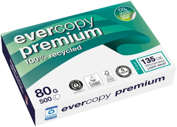 evercopy PREMIUM Recyclingpapier, Kopierpapier, 80 g/m², DIN A4