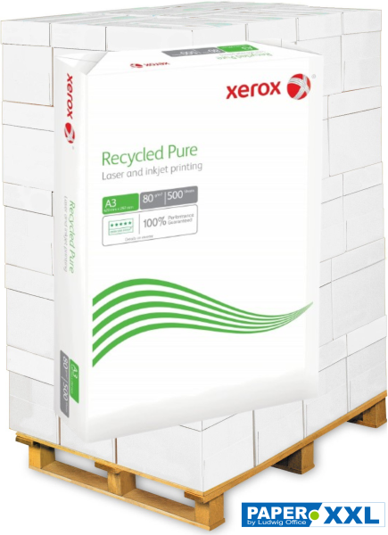 Xerox RECYCLED PURE Kopierpapier 003R98105, 80 g/m², DIN A3 - Palette = 60.000 Blatt