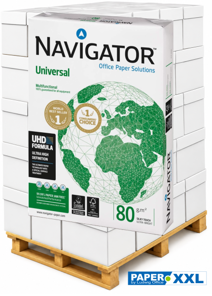 Navigator UNIVERSAL Kopierpapier, 80 g/m², DIN A4 - Palette = 100.000 Blatt