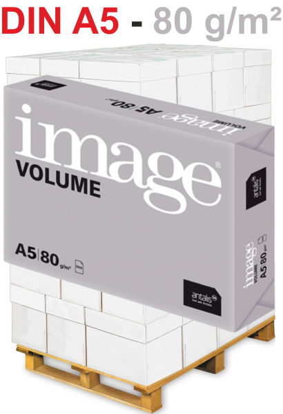 image VOLUME Kopierpapier, 80 g/m², DIN A5 - Palette = 200.000 Blatt