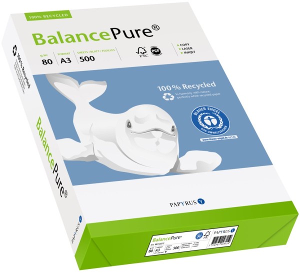 Balance PURE Recyclingpapier, 80 g/m², DIN A3, MIT Blauen Engel