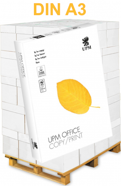 UPM Office COPY / PRINT Kopierpapier, 80 g/m², DIN 3 - Palette = 50.000 Blatt