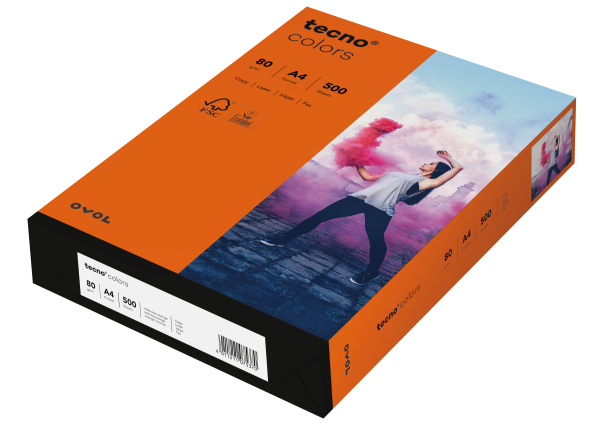 tecno COLORS intensivorange, farbiges Kopierpapier, 80 g/m², DIN A4