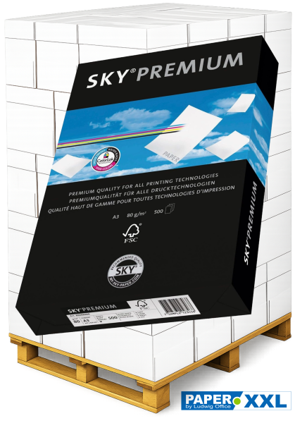 Sky PREMIUM Kopierpapier, 80 g/m², DIN A3 - Palette = 50.000 Blatt