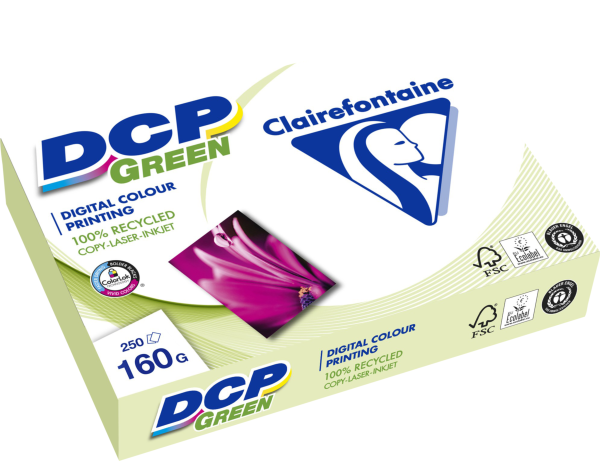 Clairefontaine DCP GREEN 50032SC Recyclingpapier, 160 g/m², DIN A4 - Palette = 40.000 Blatt-Copy