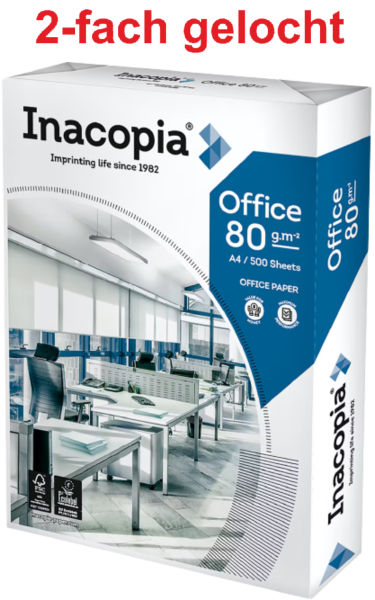inacopia OFFICE Kopierpapier FSC - 80 g/m², DIN A4, 2-fach GELOCHT