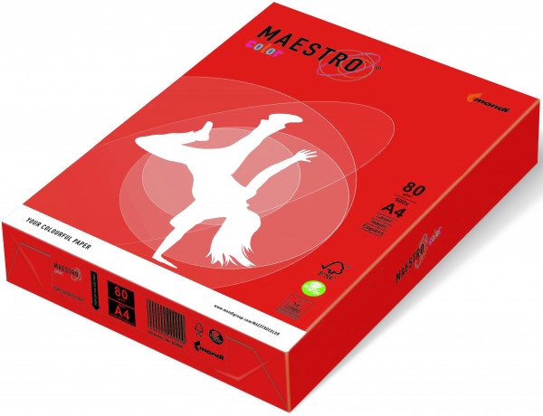 Maestro Color Intensiv ZIEGELROT farbiges Kopierpapier, 80 g/m², DIN A4