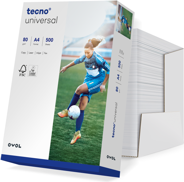 tecno UNIVERSAL Kopierpapier, 80 g/m², DIN A4, 2-fach GELOCHT & UNGERIEST
