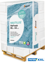 Nautilus ReFresh Recyclingpapier / Kopierpapier, 80 g/m², DIN A4 - Palette = 100.000 Blatt Nautilus ReFresh Recyclingpapier / Kopierpapier, 80 g/m², DIN A4 - Palette = 100.000 Blatt