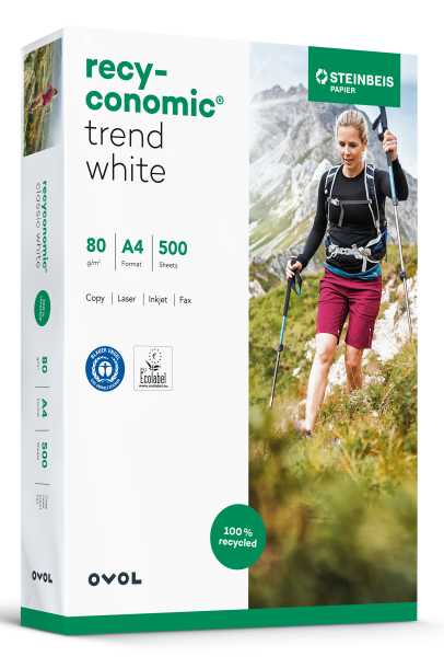 Recyconomic TREND White, 80 g/m², DIN A4, 2-fach GELOCHT